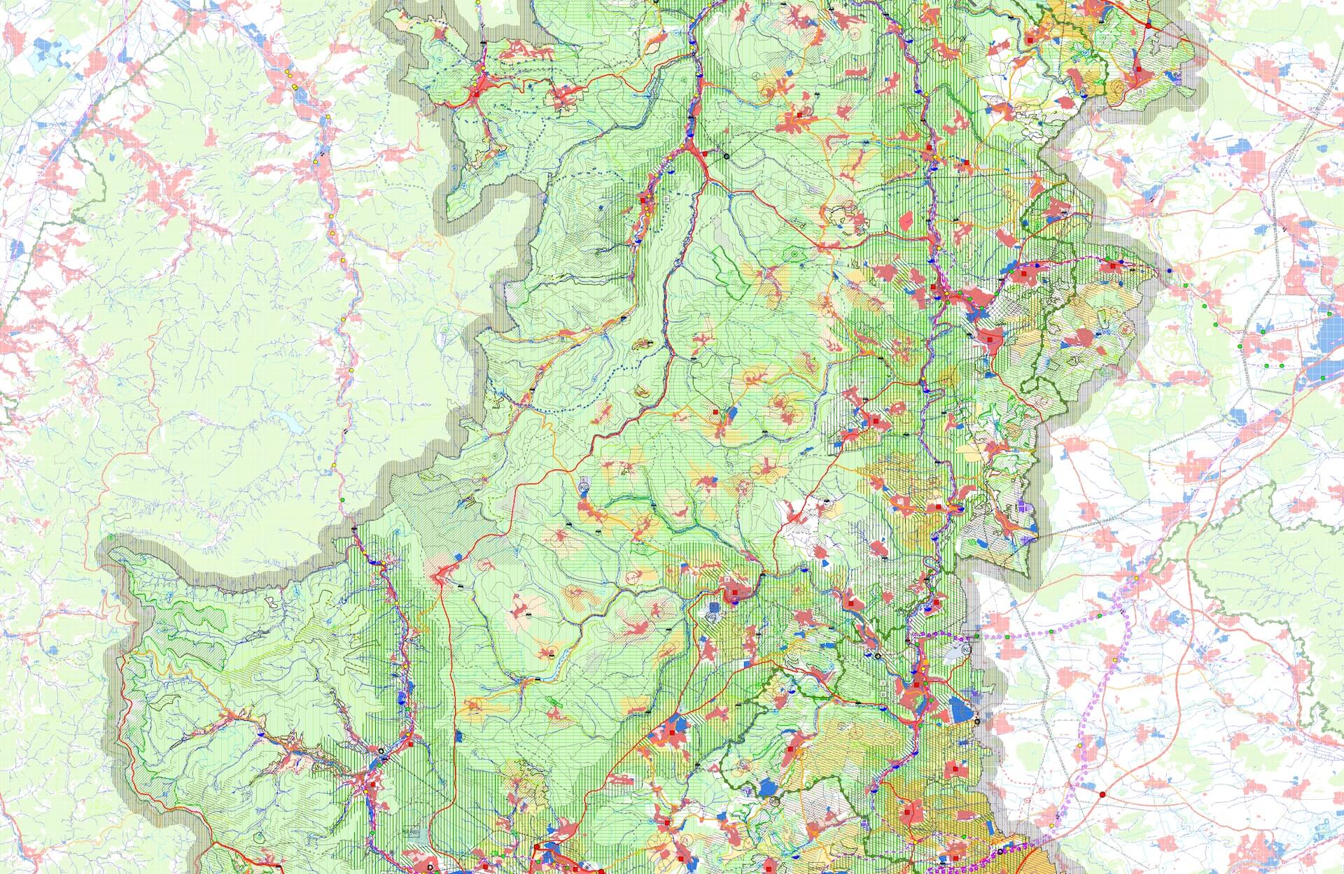 Ausschnitt der Regionalplan Karte des Regionalverbands Nordschwarzwald von 2015